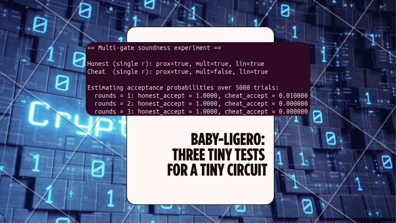 Baby-Ligero: Three Tiny Tests for a Tiny Circuit — ZK Hack S3M5