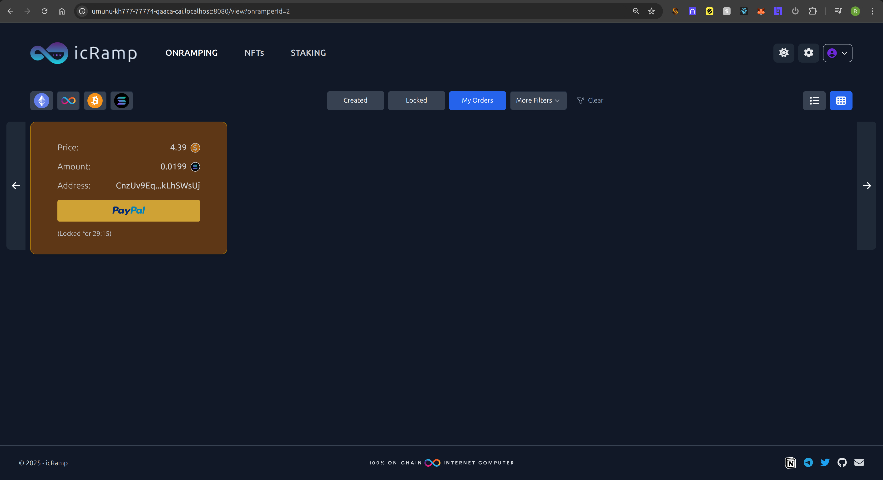 icRamp Solana Order Locked