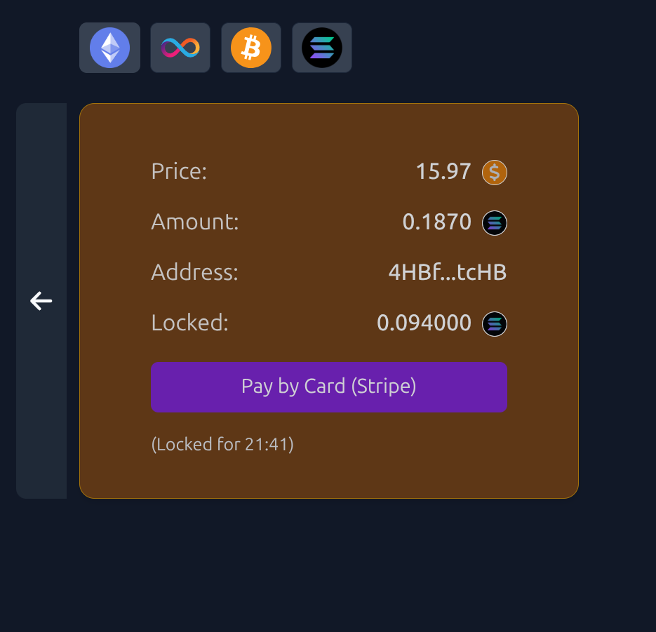 Onramper Commited Order with partial amount