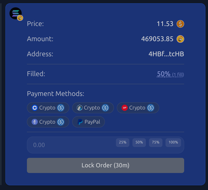 Partially filled order